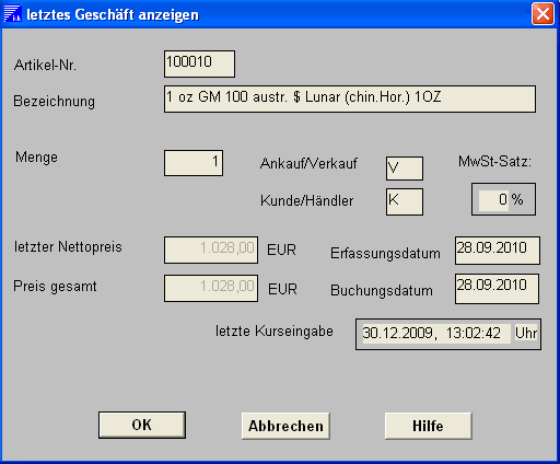 Maske Auftragsposition hinzufügen (Verkauf) Maske Auftragsposition hinzufügen (Verkauf)